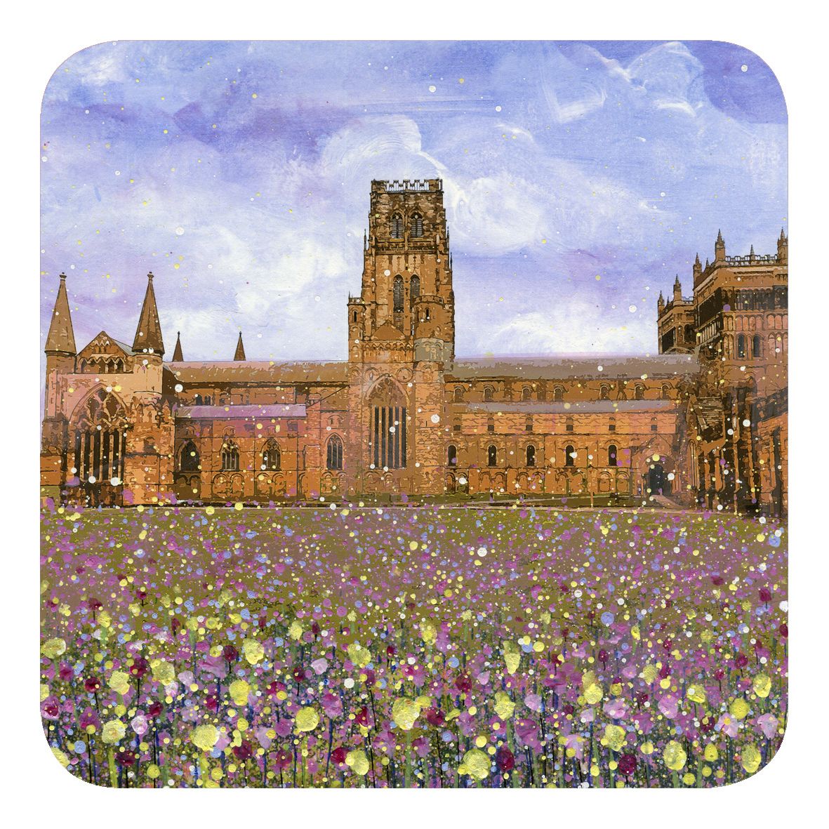 Durham Cathedral with Flowers Museum Coaster