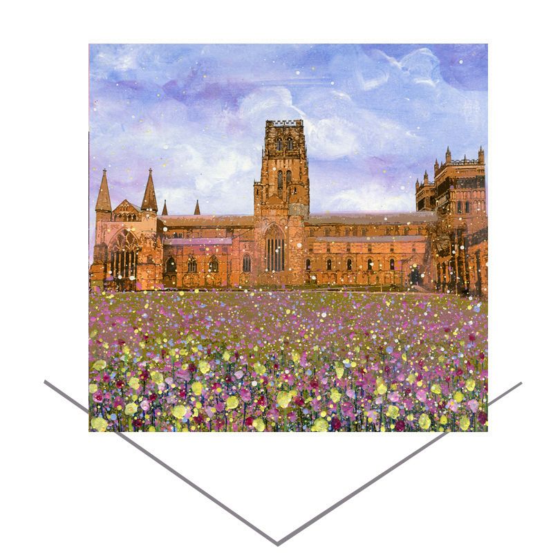 Durham Cathedral with Flowers Greeting Card