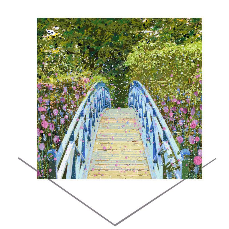 The Blue Bridge at Johnston Garden Greeting Card