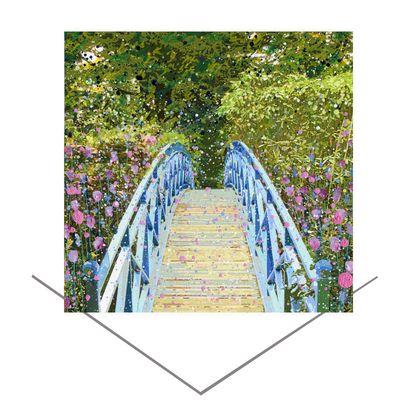 The Blue Bridge at Johnston Garden Greeting Card