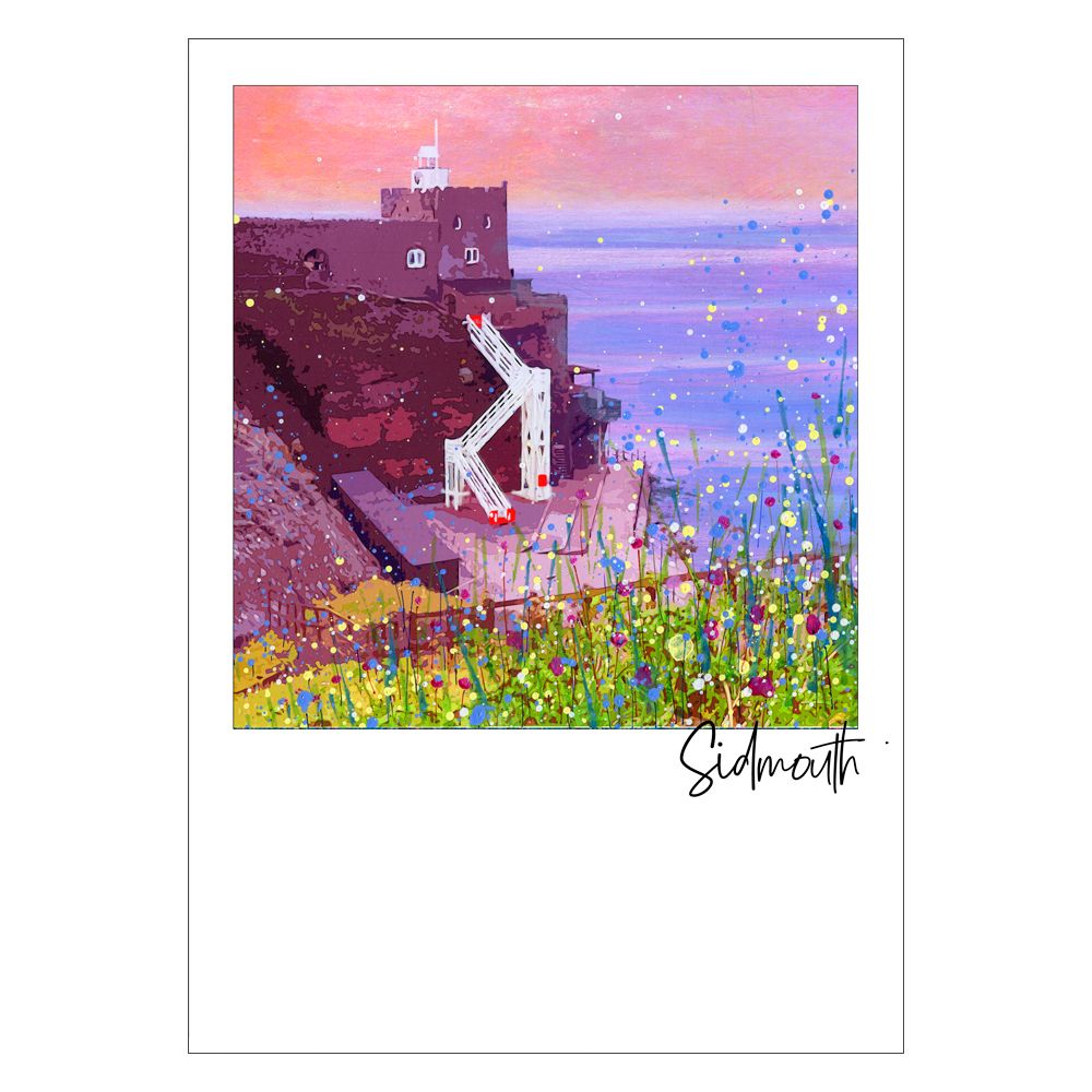 Jacob's Ladder, Sidmouth,  Art Postcard