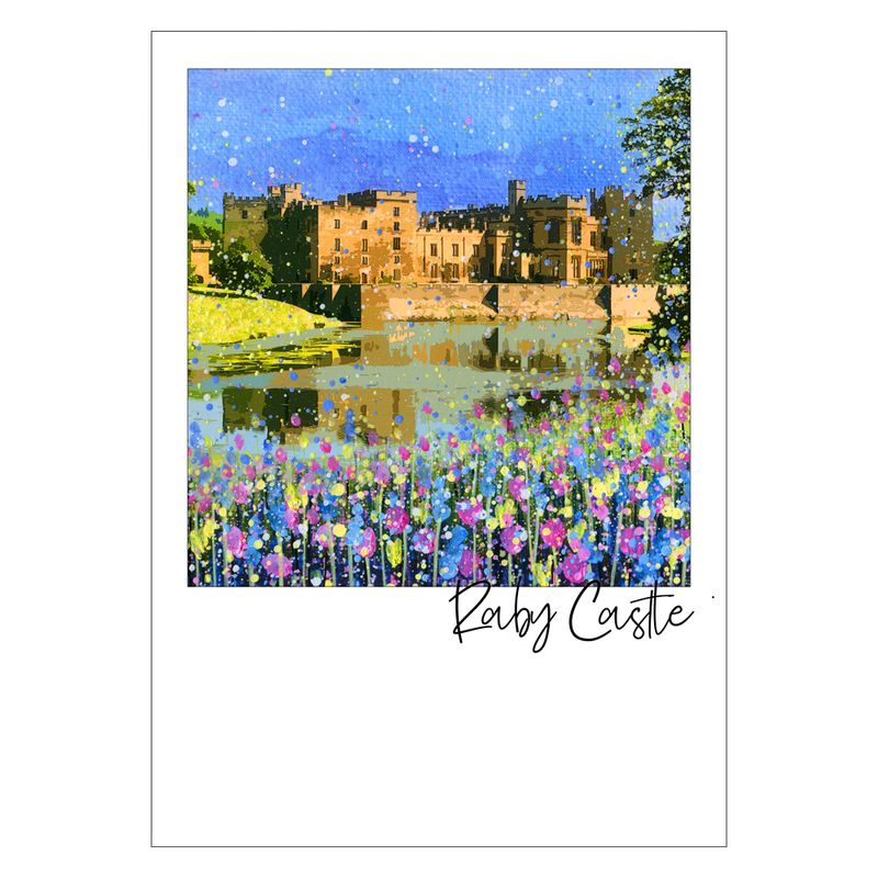 Raby Castle Art Postcard