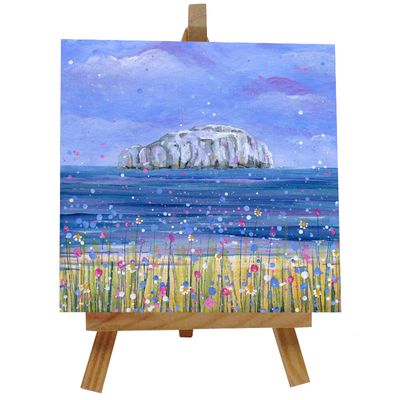 Bass Rock, Firth of Forth Ceramic tile with easel