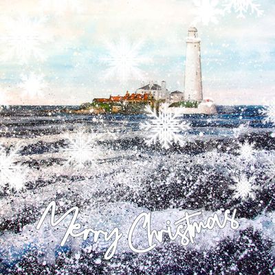 St Mary's Lighthouse Christmas Card. Pack of Six