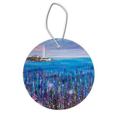 St Mary's Lighthouse - Blue Hanging Pendant Decoration