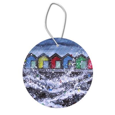 Blyth Beach Huts Hanging Pendant Decoration