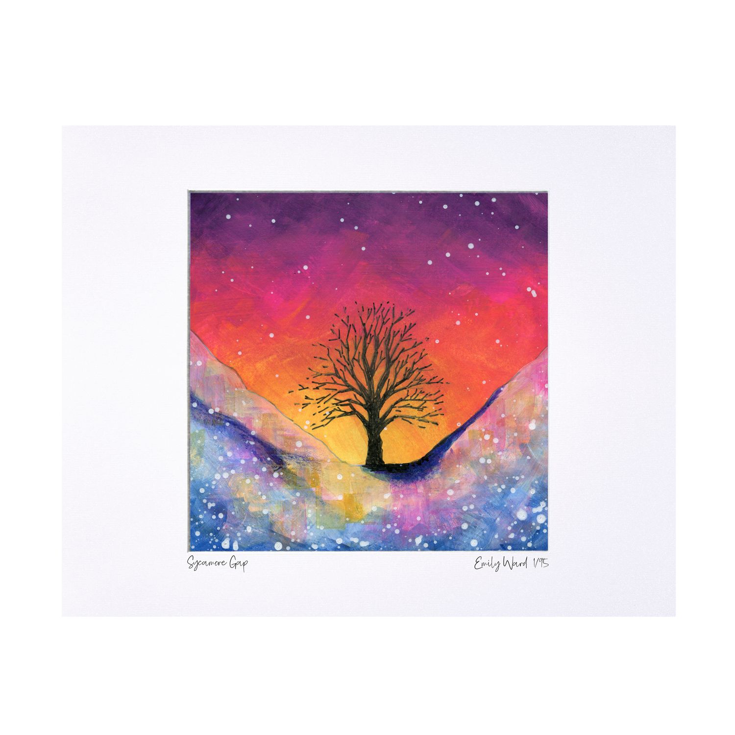 Sycamore Gap Night Skies  Limited Edition Print 40x50cm