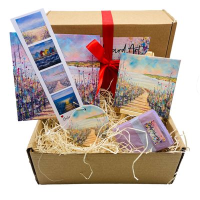 Gift box - includes Ceramic Tile with Easel, Greetings Card,  Ceramic Pendant, Bookmark and Soap