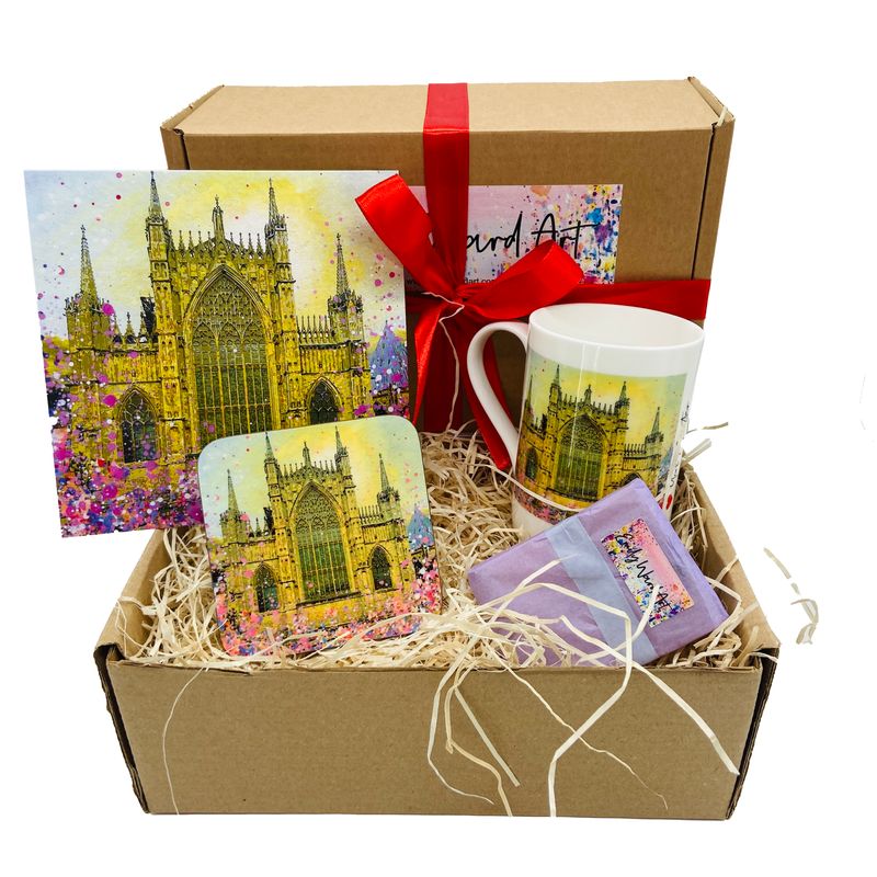 East Window, York Minster Gift Box - Bone China Cup, Coaster, Greeting Card and Soap