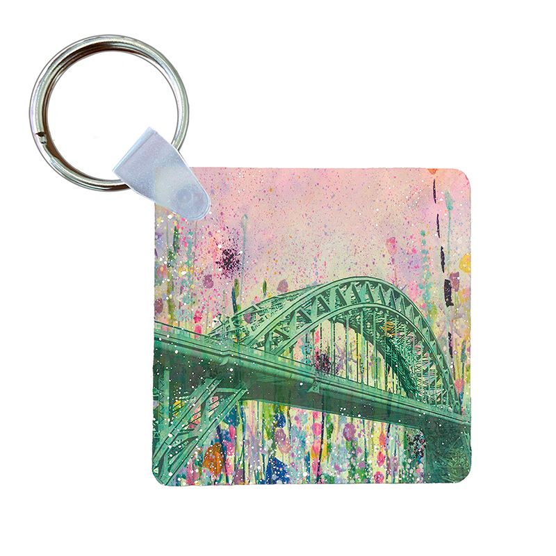 Tyne Bridge Flowers Keyring