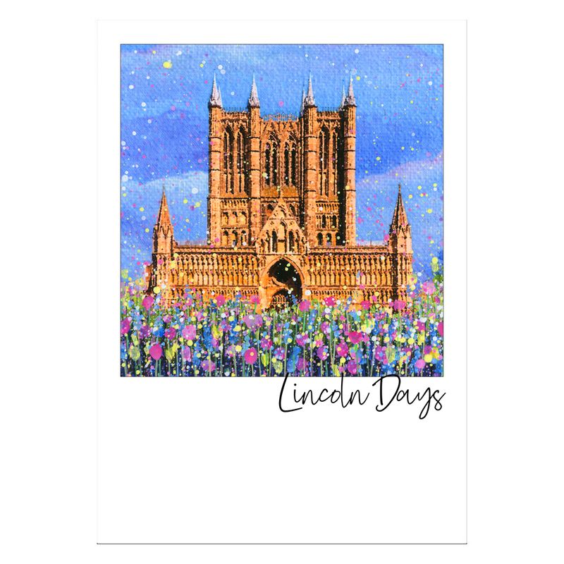 Lincoln Cathedral Art Postcard