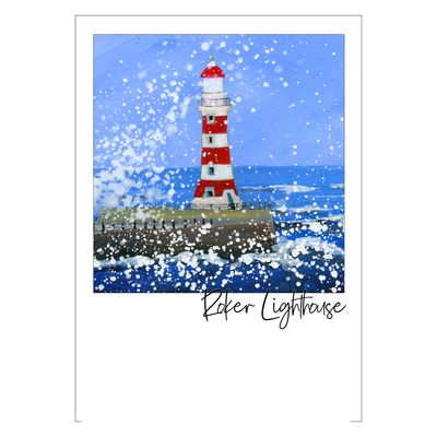 Roker Lighthouse Art Postcard