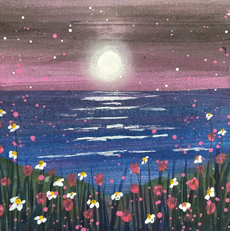 Moonlight on the Sea Original Painting