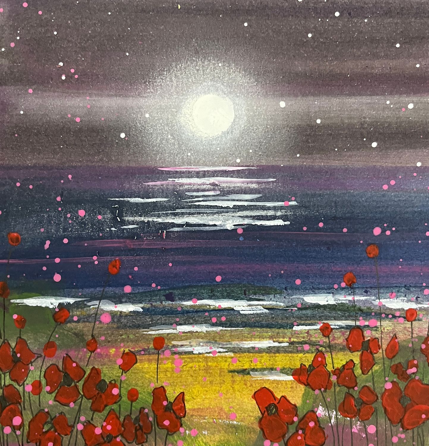 Poppies in the Moonlight Original Painting