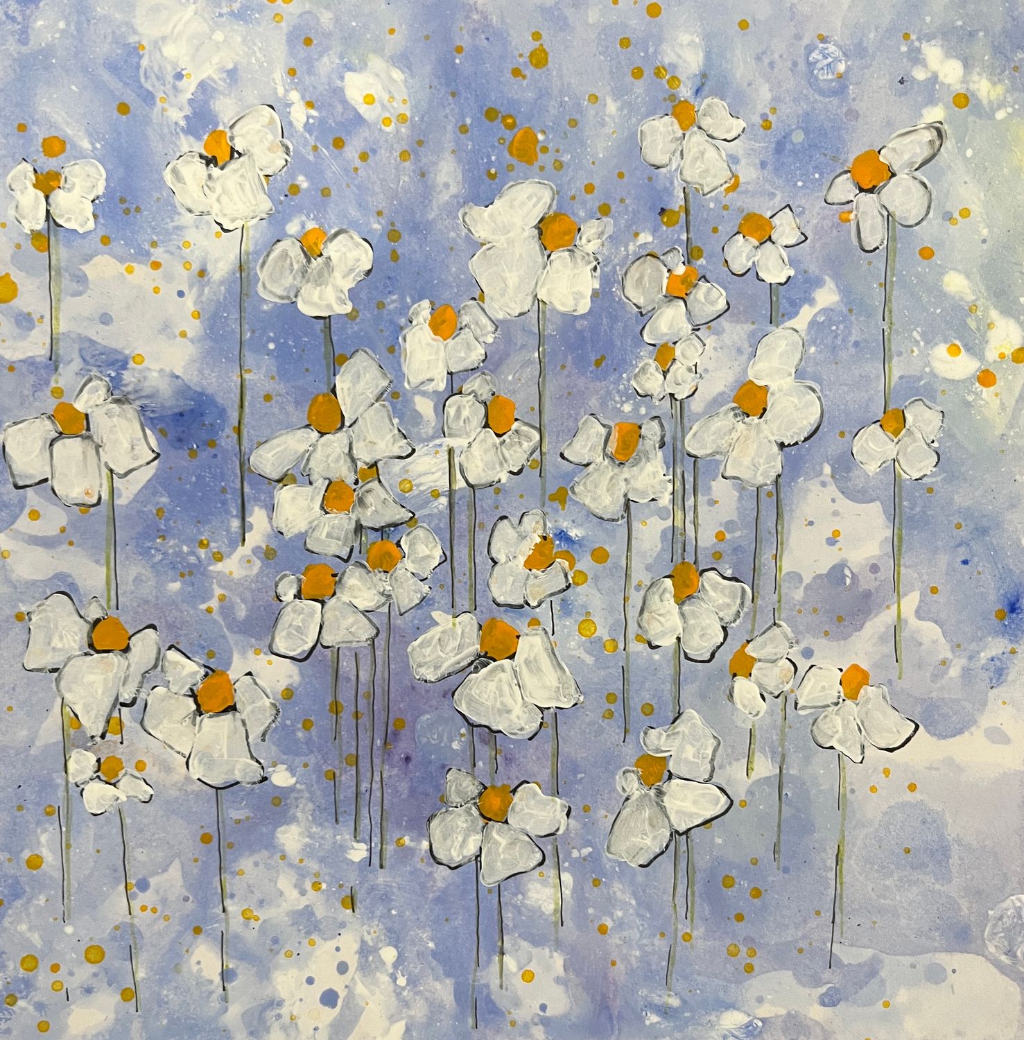 Fresh Daisies Original Painting