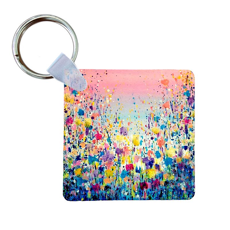 Flowers Blue Keyring
