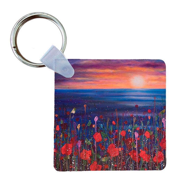 Poppies in the Sunset keyring
