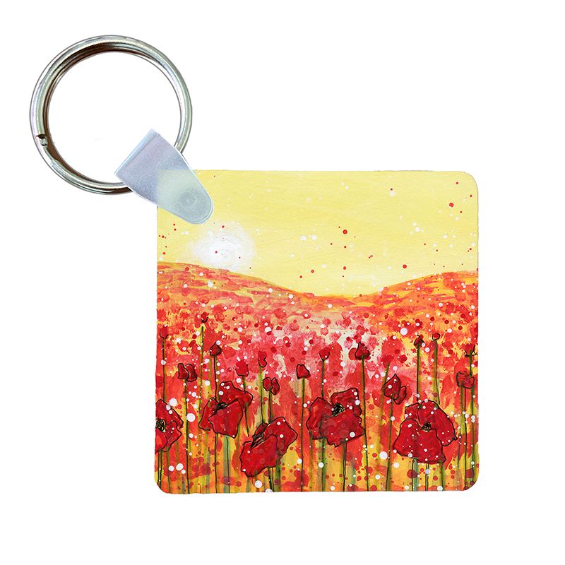 Poppies in the sunshine keyring