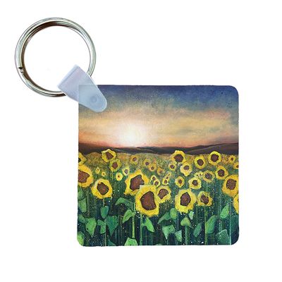 Sunflowers at Sunset keyring