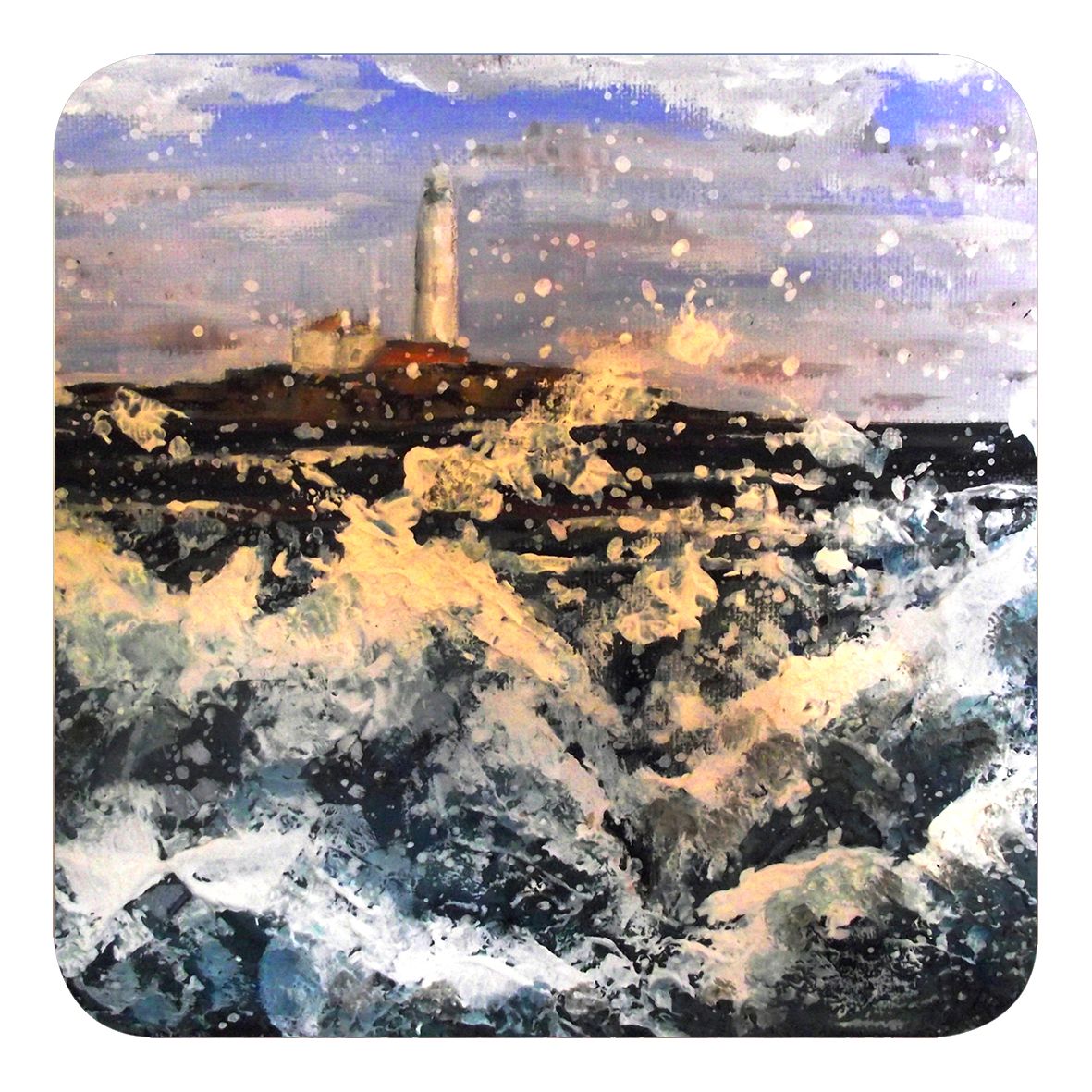 Wild Waves at St.Mary's Lighthouse Magnet