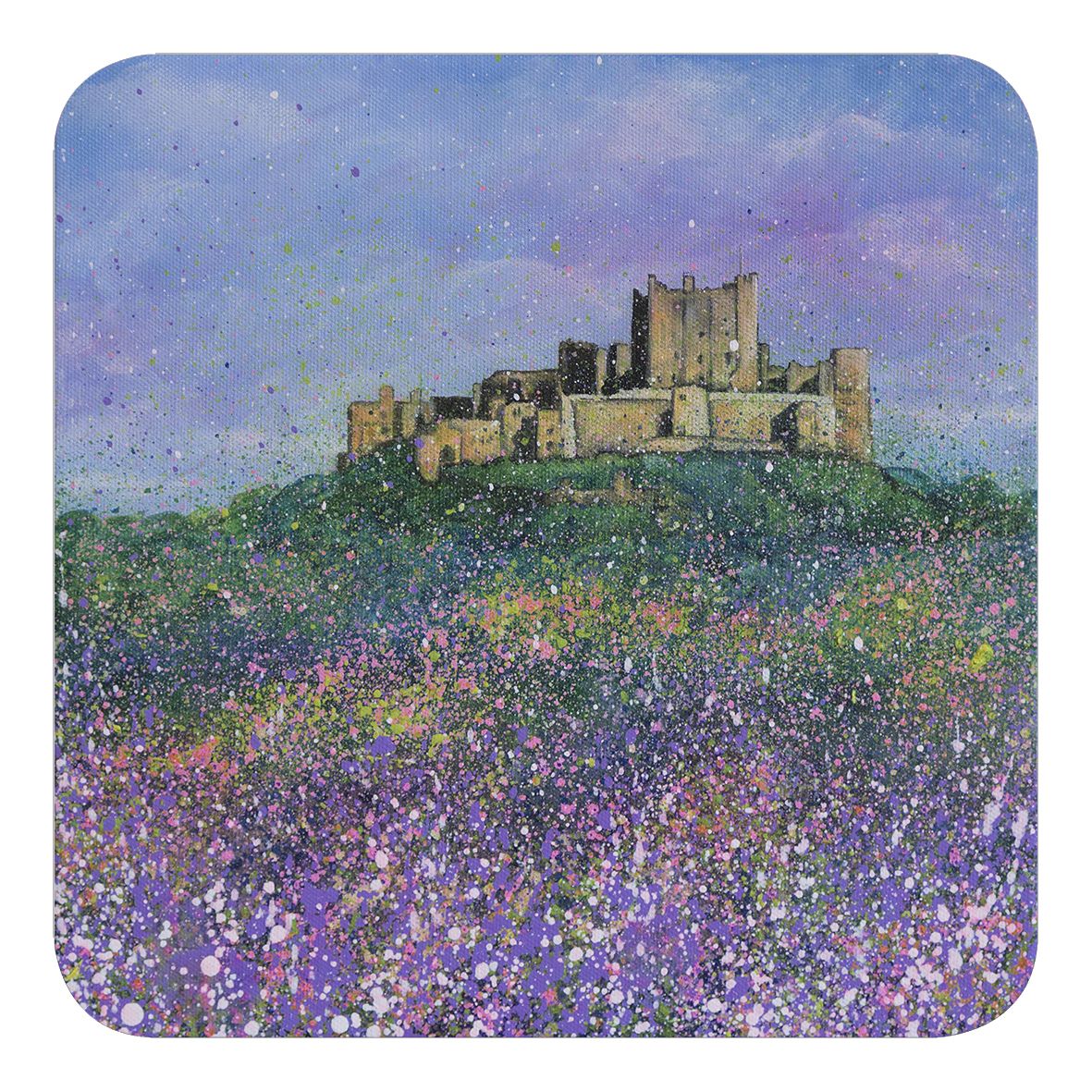 Bamburgh Castle with Flowers Magnet