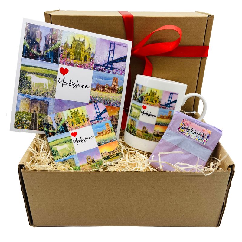 Yorkshire Gift Box - Bone China Cup, Coaster, Greetings Card and Soap