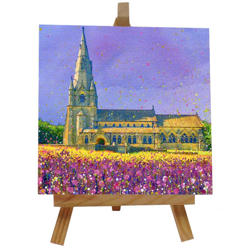 St Mary's Church, Studley Royal Deer Park Ceramic tile with easel