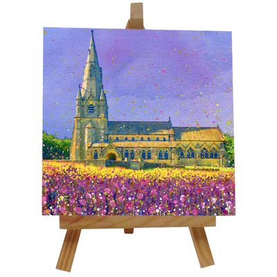 St Mary's Church, Studley Royal Deer Park Ceramic tile with easel