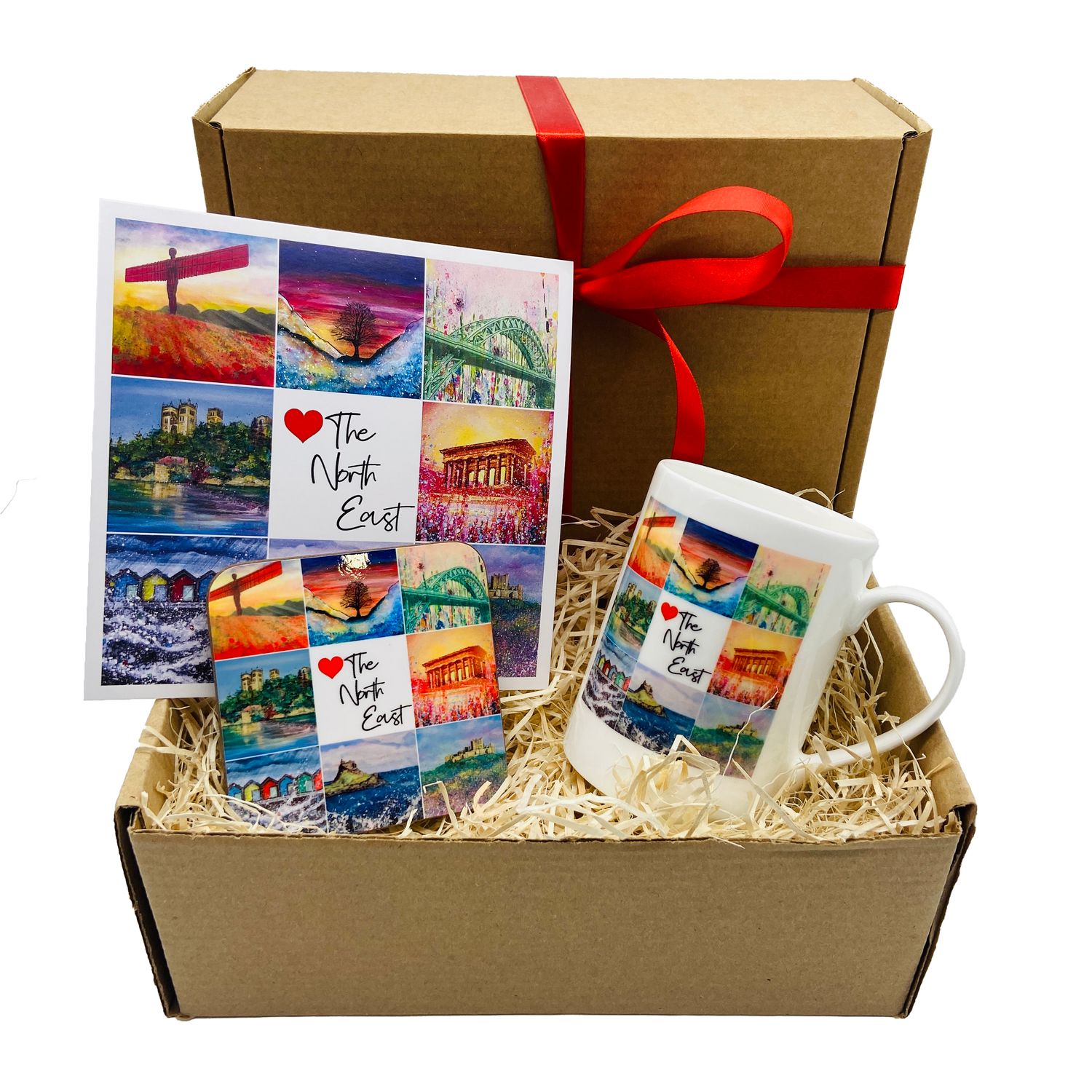 North East Gift box - Bone China Cup, Coaster and Greetings Card.