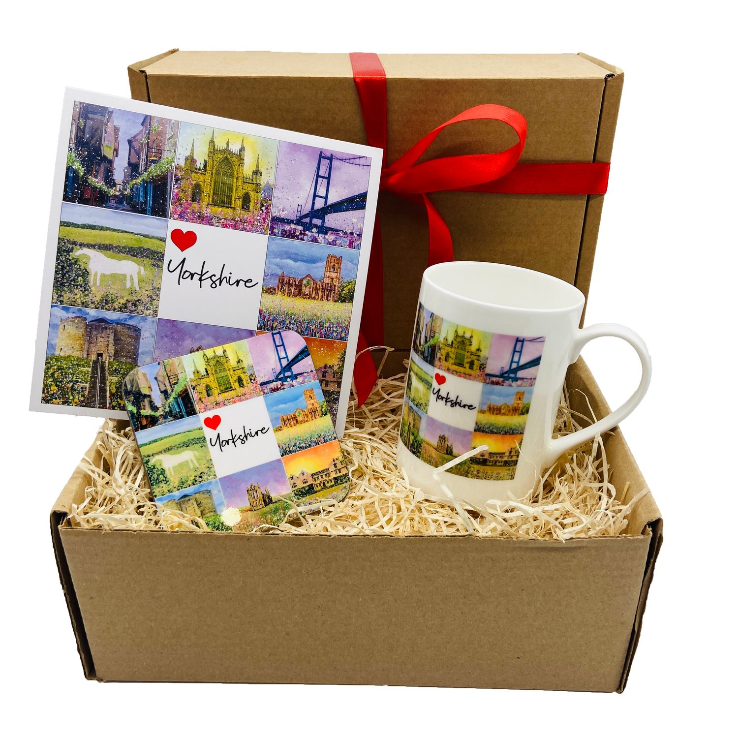 Yorkshire Gift box - Bone China Cup, Coaster and Greetings Card.