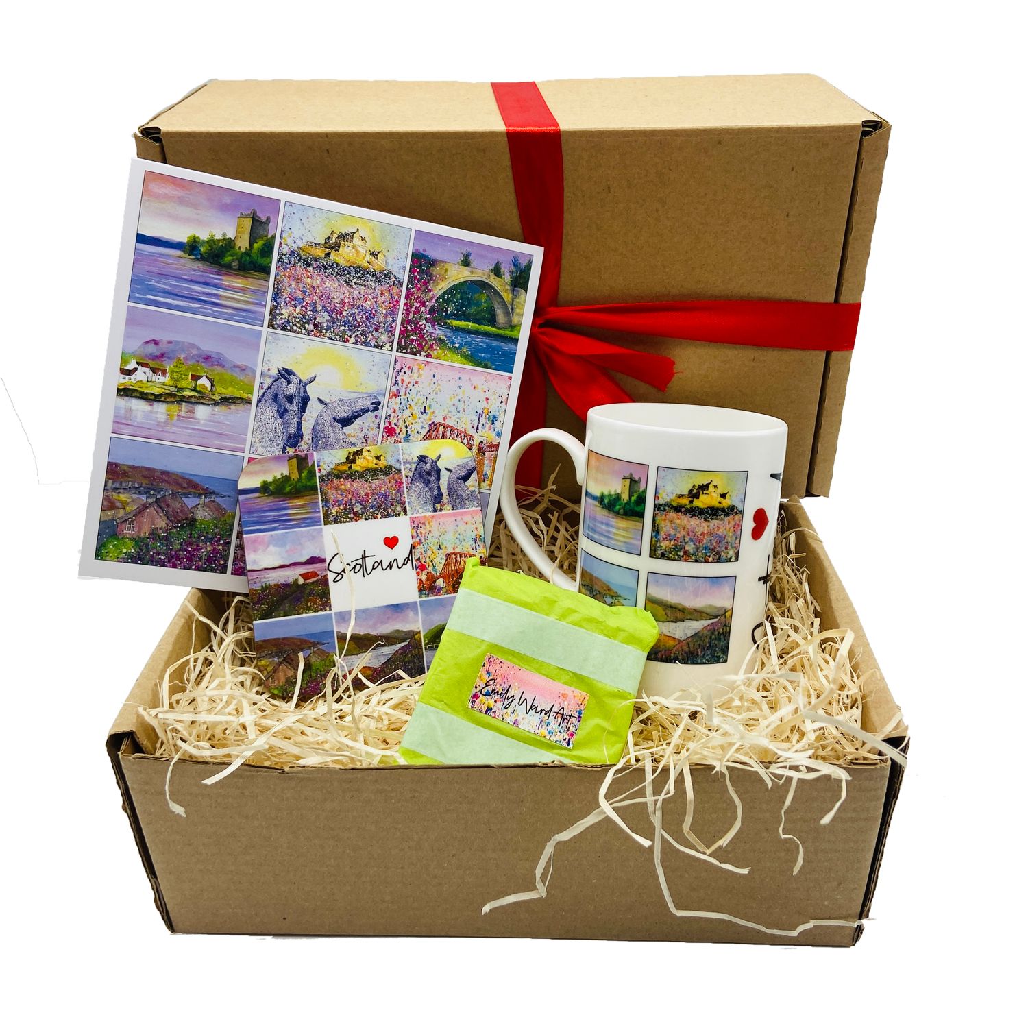 Scotland Gift Box - Bone China Cup, Coaster, Greetings Card and Soap