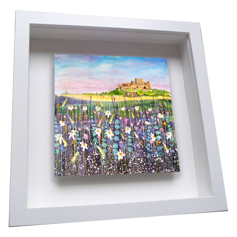 Bamburgh Castle Summer Framed Ceramic Tile
