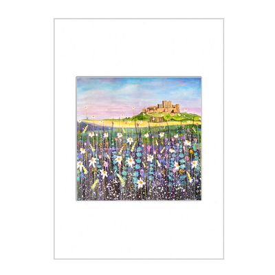 Bamburgh Castle Summer Open Edition  Print A4