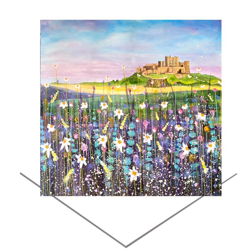 Bamburgh Castle Summer Greeting Card