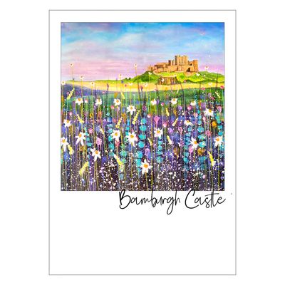 Bamburgh Castle Summer Postcard
