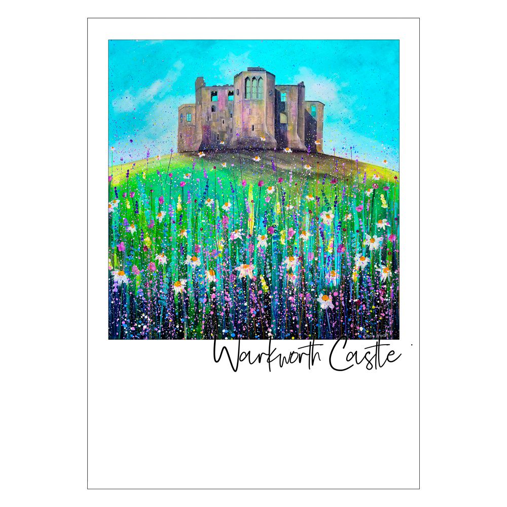 Warkworth Castle Summer Postcard