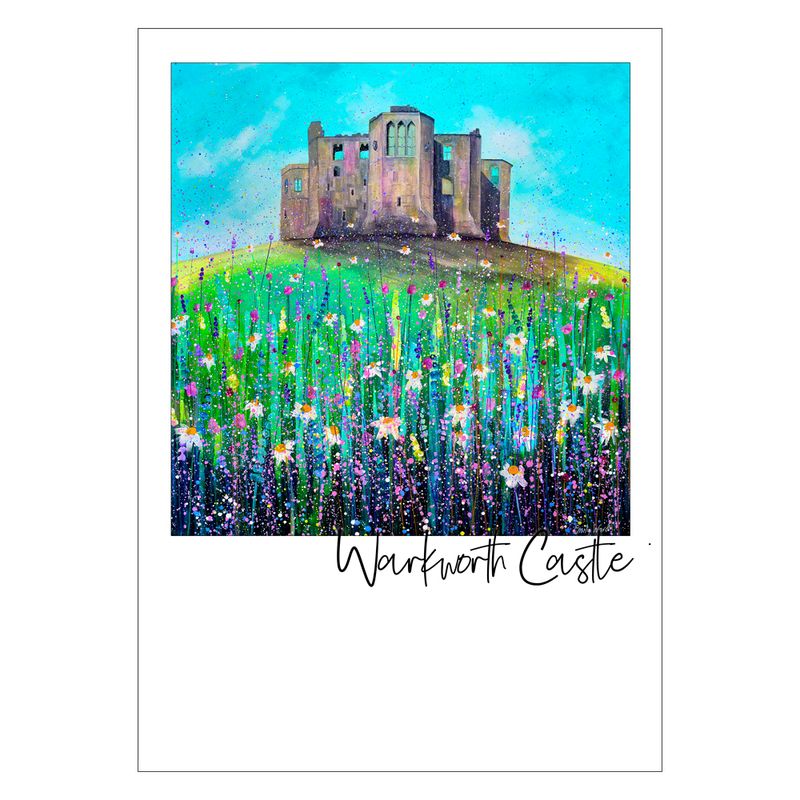 Warkworth Castle Summer Postcard