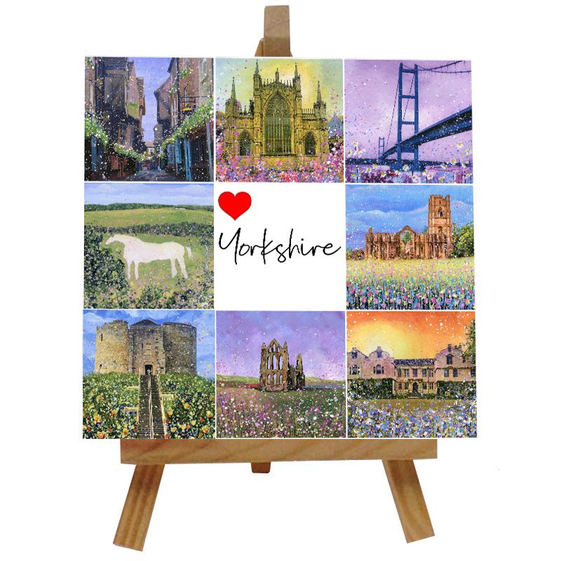 Love Yorkshire Ceramic tile with easel
