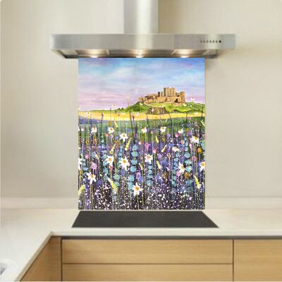 Art - Glass Kitchen Splashback - Bamburgh Castle Summer