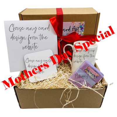 Choose your own Gift box - Bone China Cup, Coaster, Greetings Card and Soap