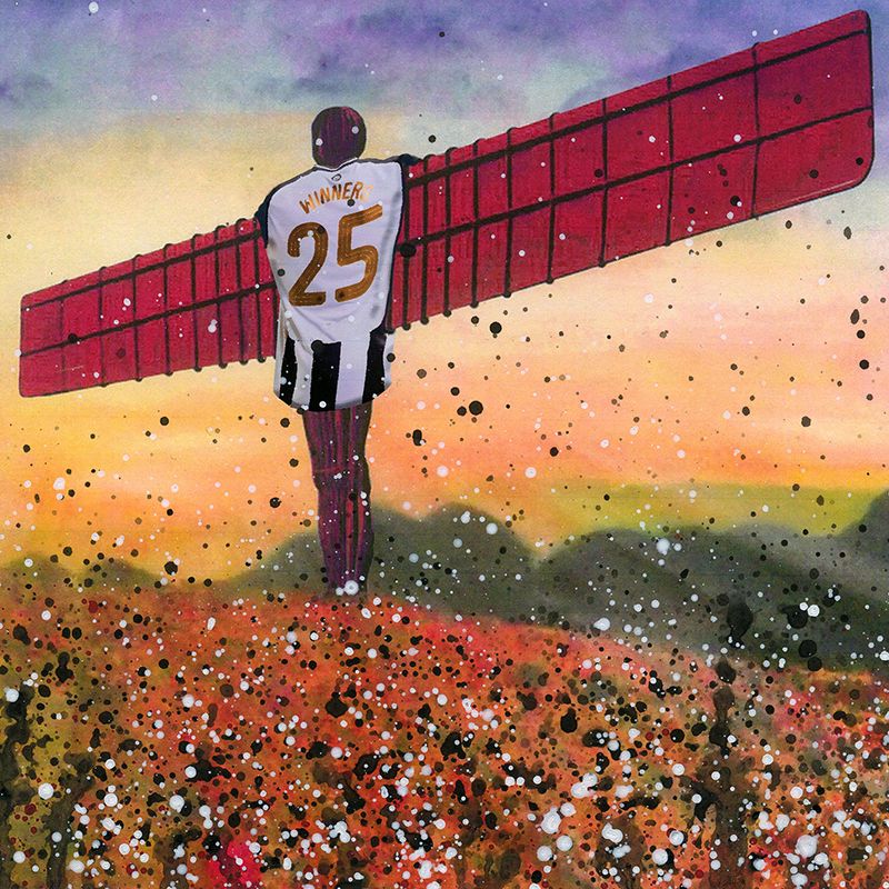 Carabao Cup 2025 Angel of the North Poppies  Mini Print A4
