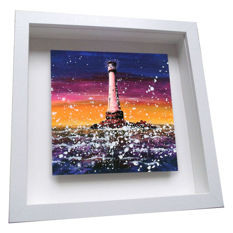 Bishop Rock Lighthouse Framed Ceramic Tile