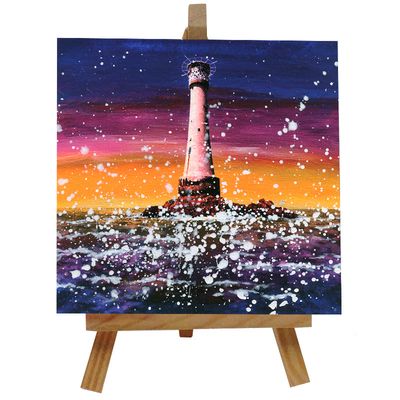 Bishop Rock Lighthouse Ceramic tile with easel
