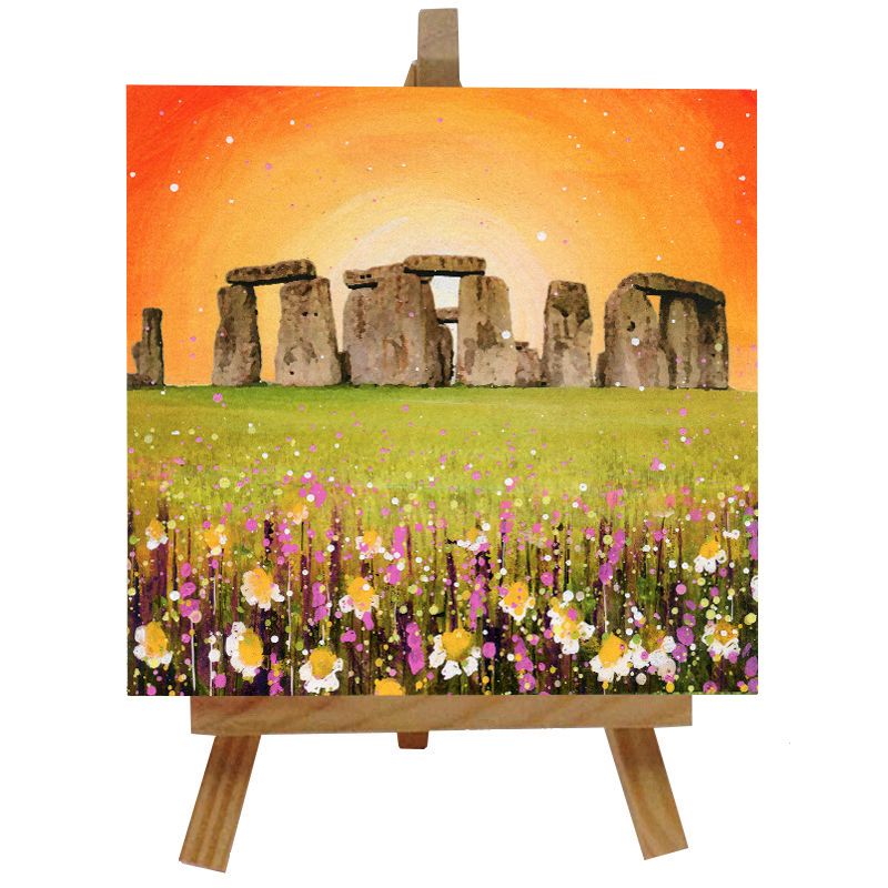 Stonehenge Ceramic tile with easel