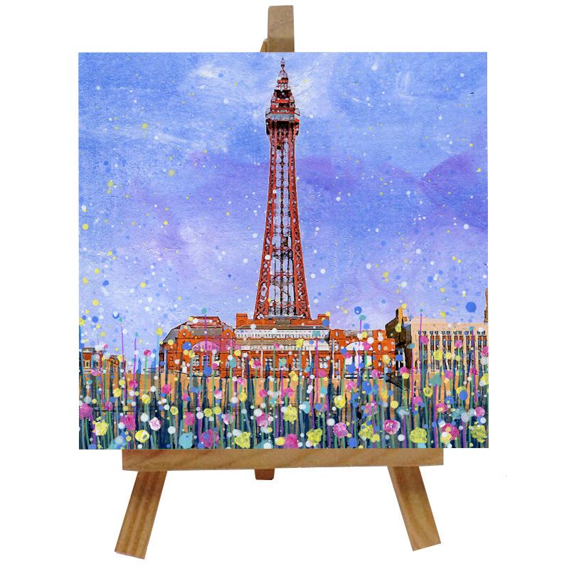 Blackpool Tower Ceramic tile with easel
