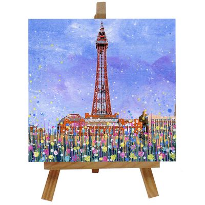Blackpool Tower Ceramic tile with easel