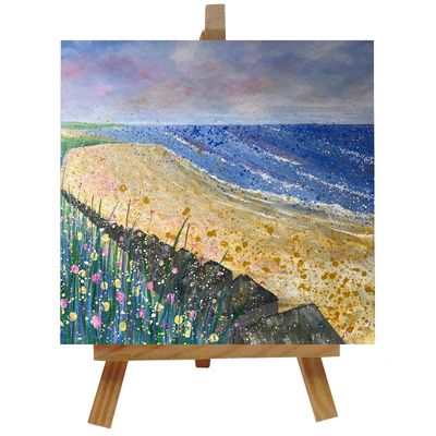 Druridge Bay Ceramic Tile with Easel