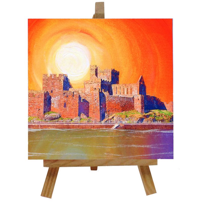 Peel Castle Ceramic Tile with Easel