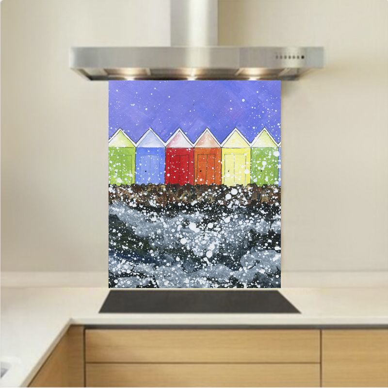 Art - Glass Kitchen Splashback - Scarborough Beach Huts