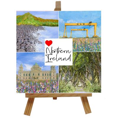 Love Northern Ireland Ceramic Tile with Easel